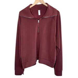 Spanx AirEssentials Half-Zip Pullover Sweatshirt Chocolate Brown Size 2X